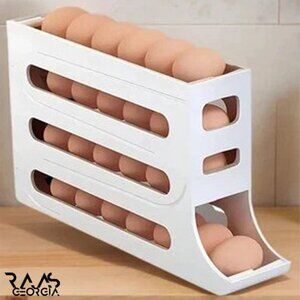 Refrigerator Egg Storage Box 4 Layers Automatic Rolling Egg Holder